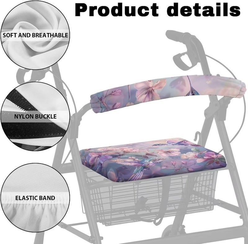 Vanideaoty Hummingbird Floral Walker Accessories Drive Walker Accessories Suitable for Parks, Neighborhoods and Streets - Image 5